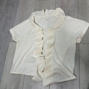 Banana republic extra fine merino wool cream‎ and  short sleeve sweater size m